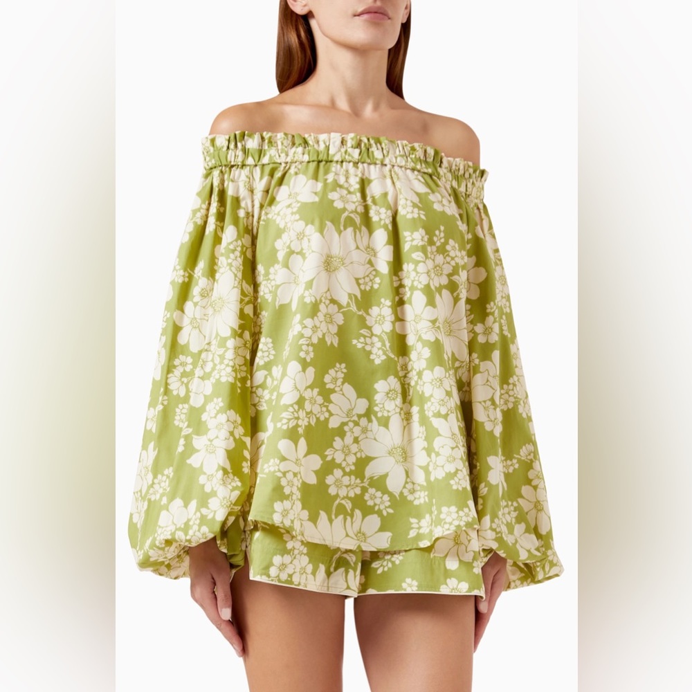 NWT Alemais Leisa Off-Shoulder Floral Cotton Blouse 8